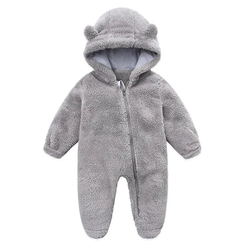 Teddy Babyjumpsuit met capuchon en ritssluiting
